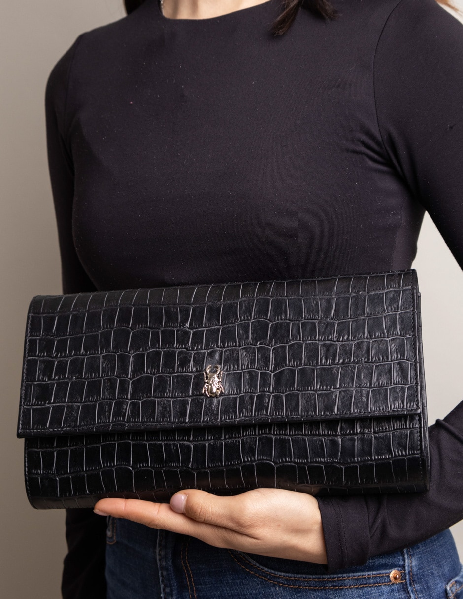 Bolsa clutch Slash de piel para mujer 3