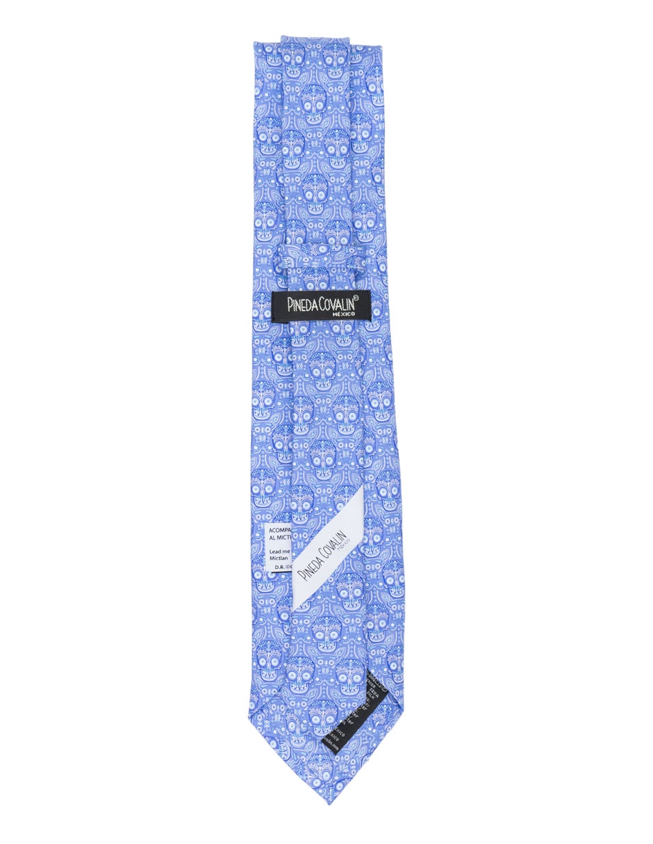 Corbata Acompáñame al Mictlán regular de seda estampado para hombre