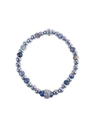Pulsera de plata con sodalita P 925 acabado pulido 1