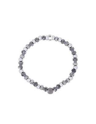 Pulsera de plata con hematita P 925 acabado liso