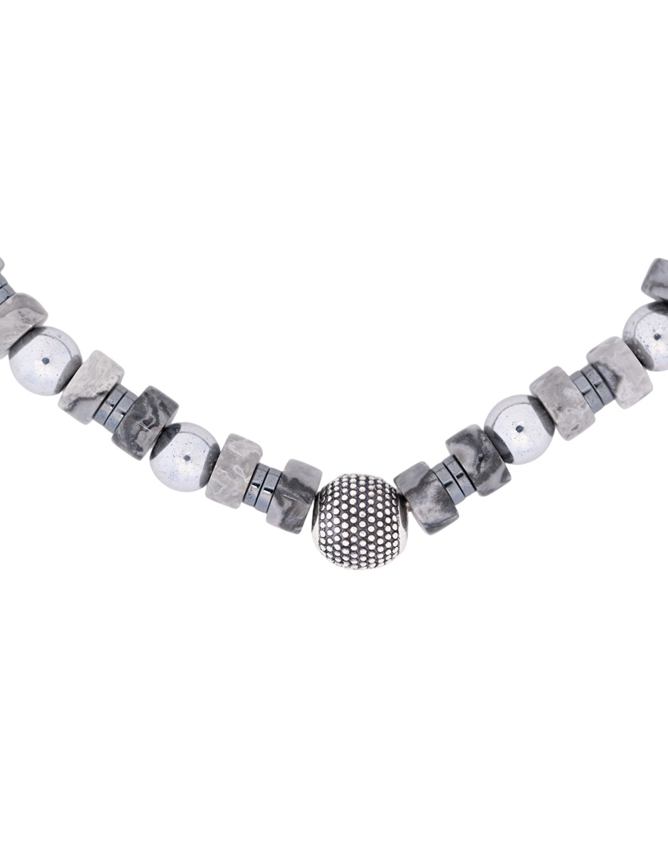 Pulsera de plata con hematita P 925 acabado liso 2
