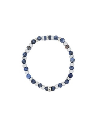 Pulsera de plata con sodalita P 925 acabado liso