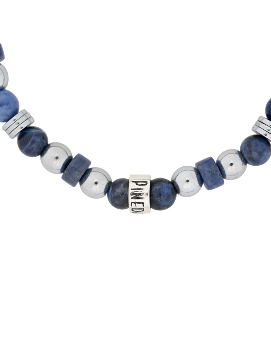 Pulsera de plata con sodalita P 925 acabado liso 2