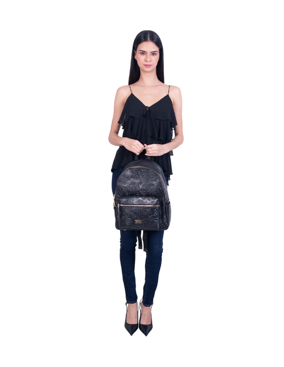 Backpack Grabado Mariposa de piel para mujer