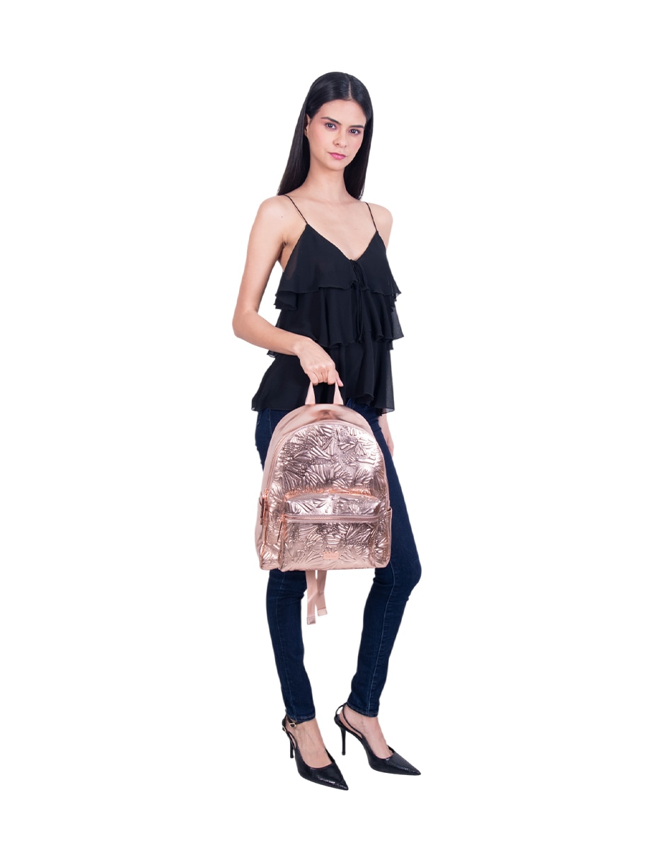 Backpack Grabado Mariposa de piel para mujer