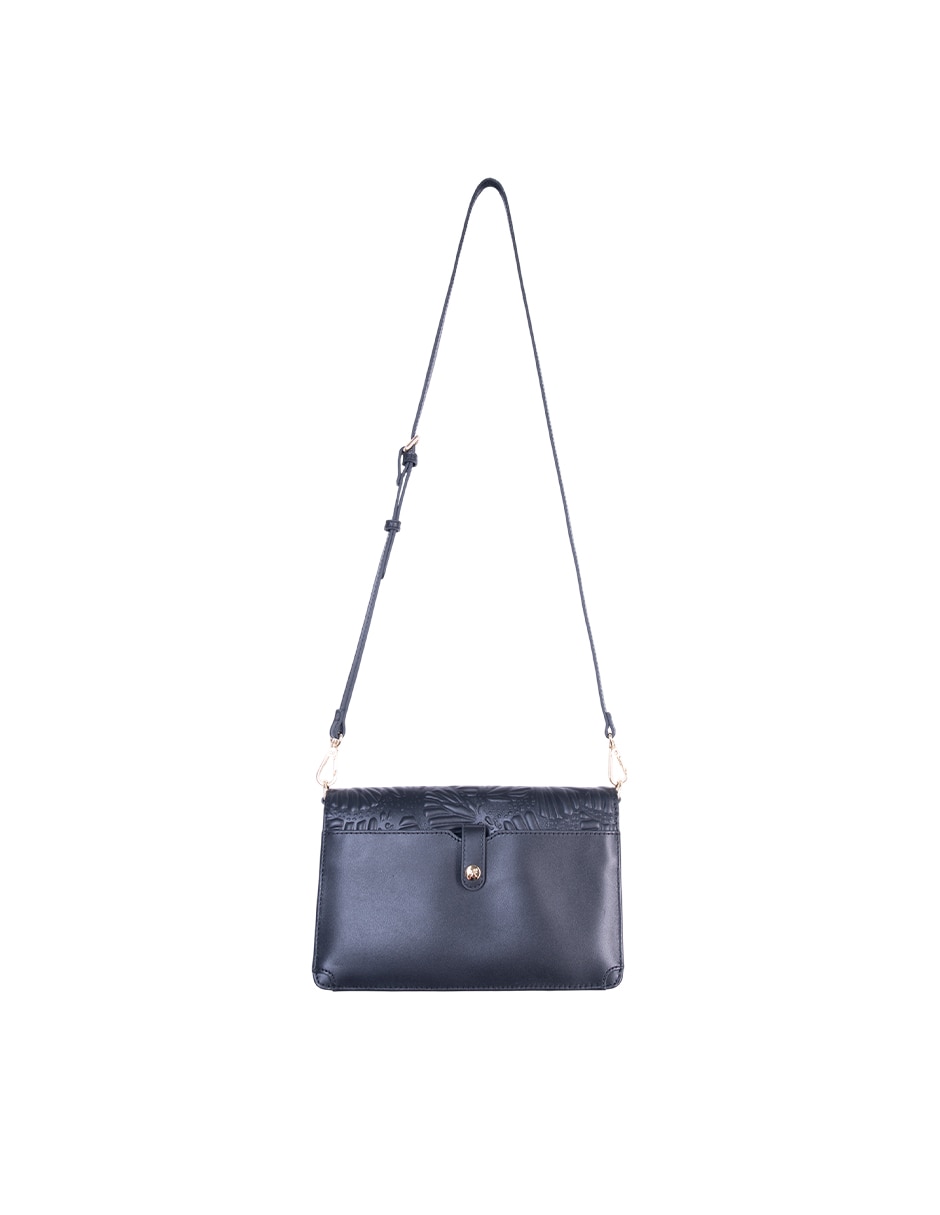 Bolsa crossbody Grabado Mariposa de piel para mujer