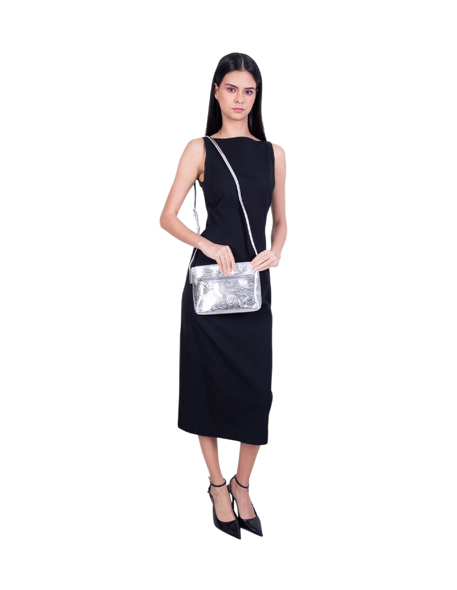 Bolsa crossbody Grabado Mariposa de piel para mujer