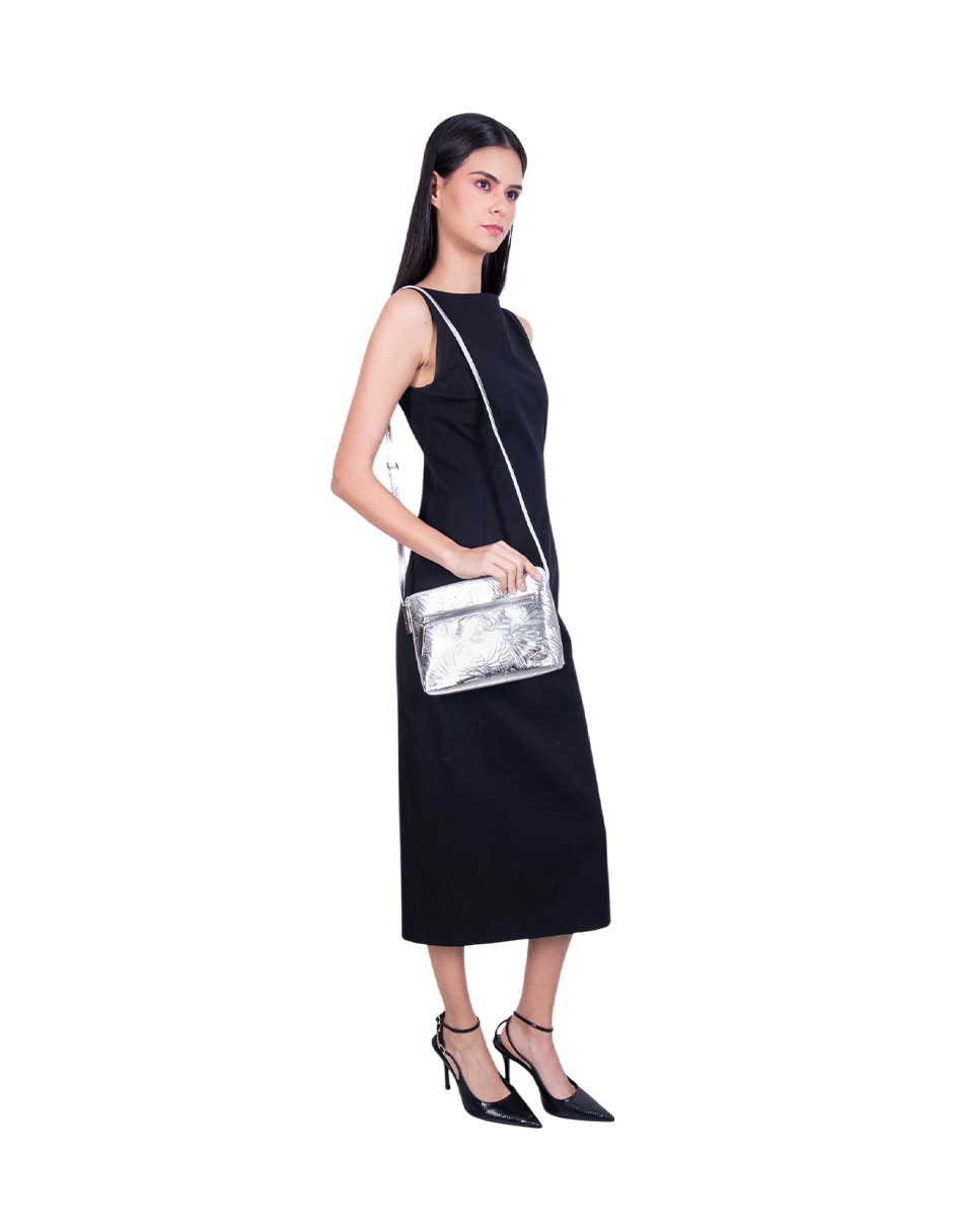 Bolsa crossbody Grabado Mariposa de piel para mujer