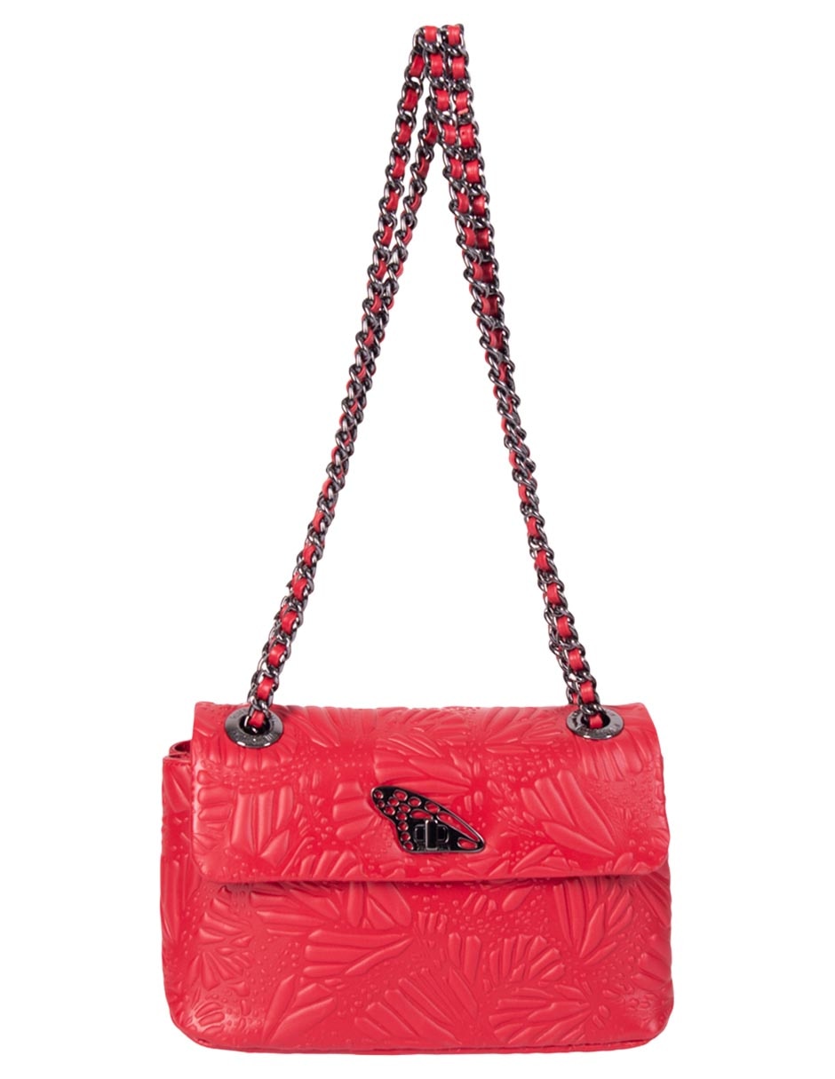 Bolsa crossbody Pineda Covalin Grabado Mariposa de piel para mujer 1
