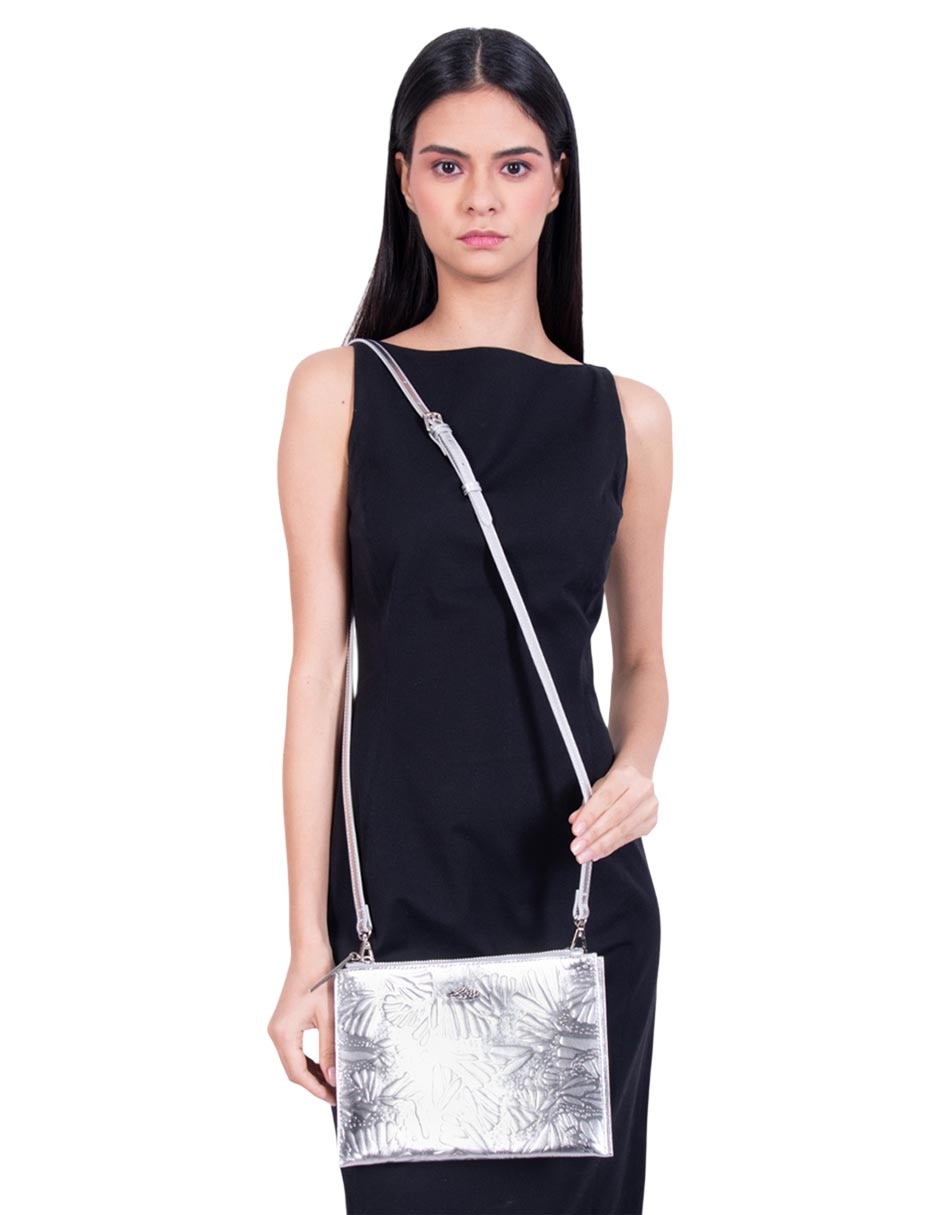 Bolsa crossbody Pineda Covalin Grabado Mariposa de piel para mujer 3
