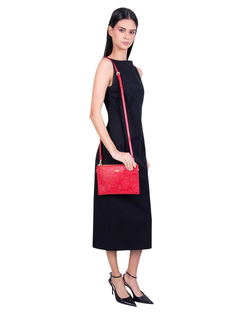Bolsa crossbody Pineda Covalin Grabado Mariposa de piel para mujer 4