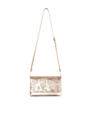Bolsa crossbody Grabado Mariposa de piel para mujer