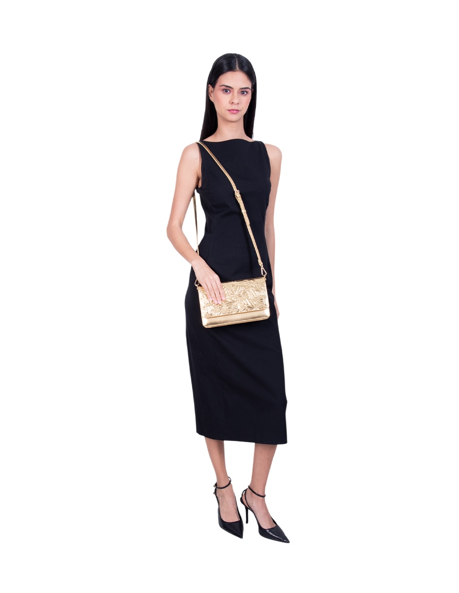 Bolsa crossbody Grabado Mariposa de piel para mujer