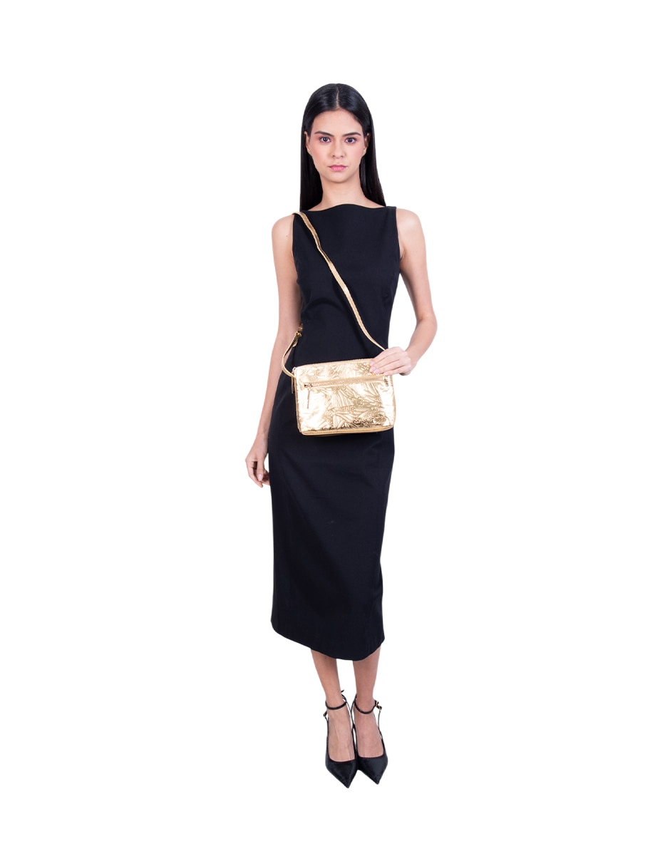 Bolsa crossbody Grabado Mariposa de piel para mujer