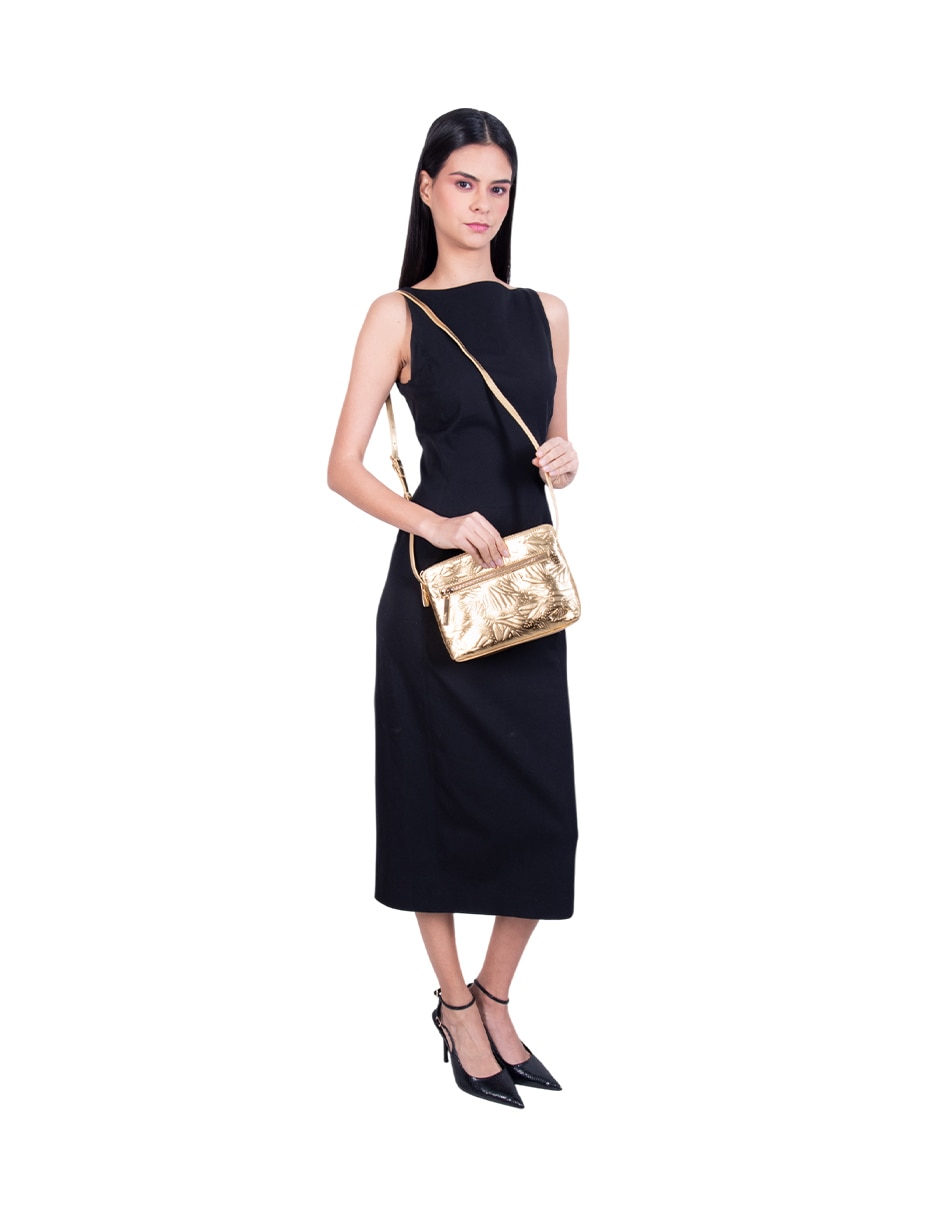 Bolsa crossbody Grabado Mariposa de piel para mujer
