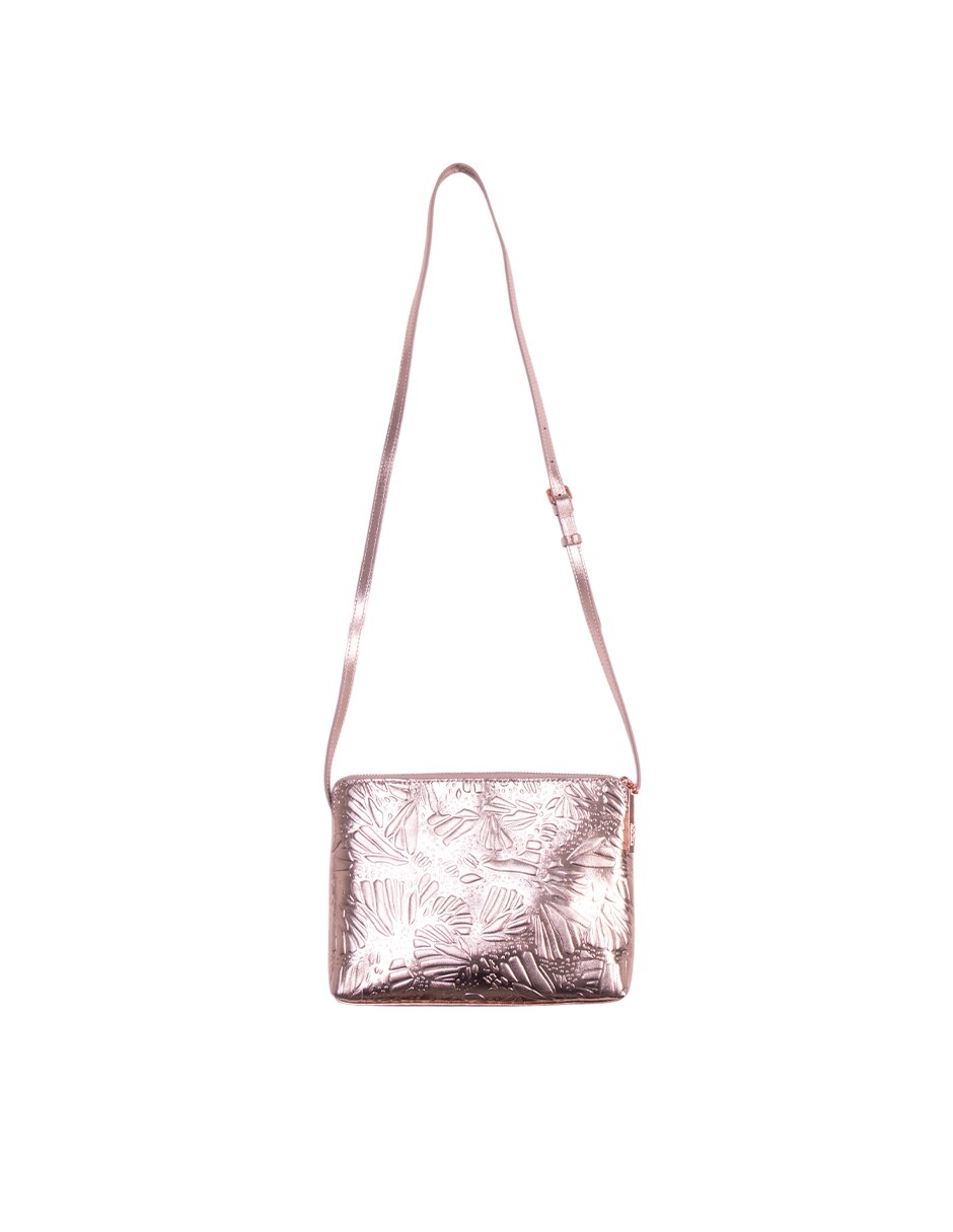 Bolsa crossbody Grabado Mariposa de piel para mujer 2