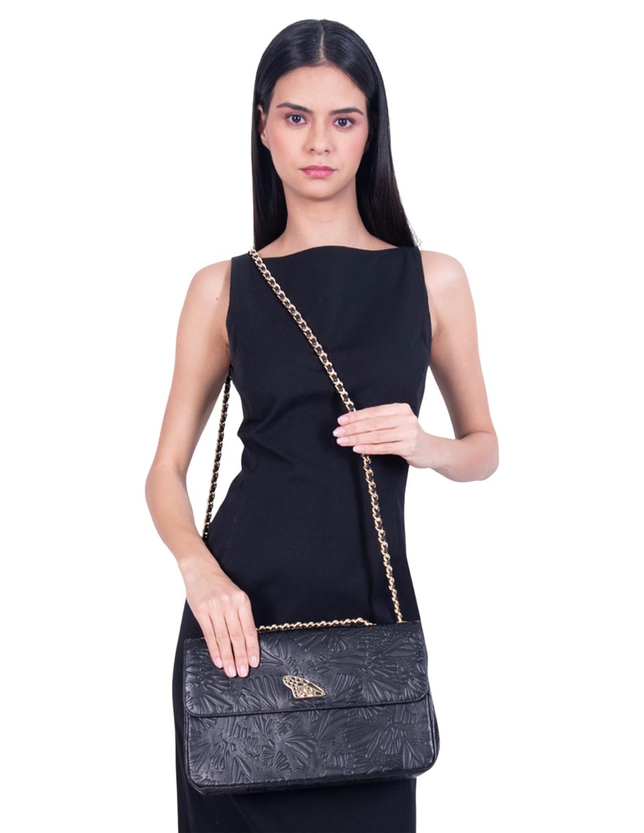 Bolsa crossbody Pineda Covalin Grabado Mariposa de piel para mujer 2