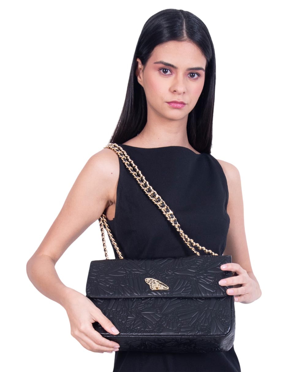 Bolsa crossbody Pineda Covalin Grabado Mariposa de piel para mujer 4