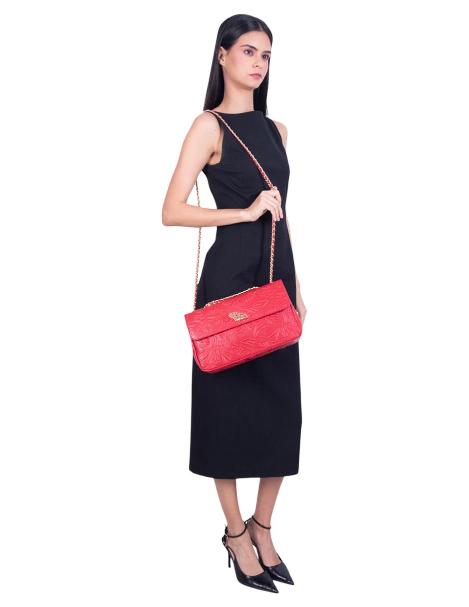 Bolsa crossbody Pineda Covalin Grabado Mariposa de piel para mujer 3