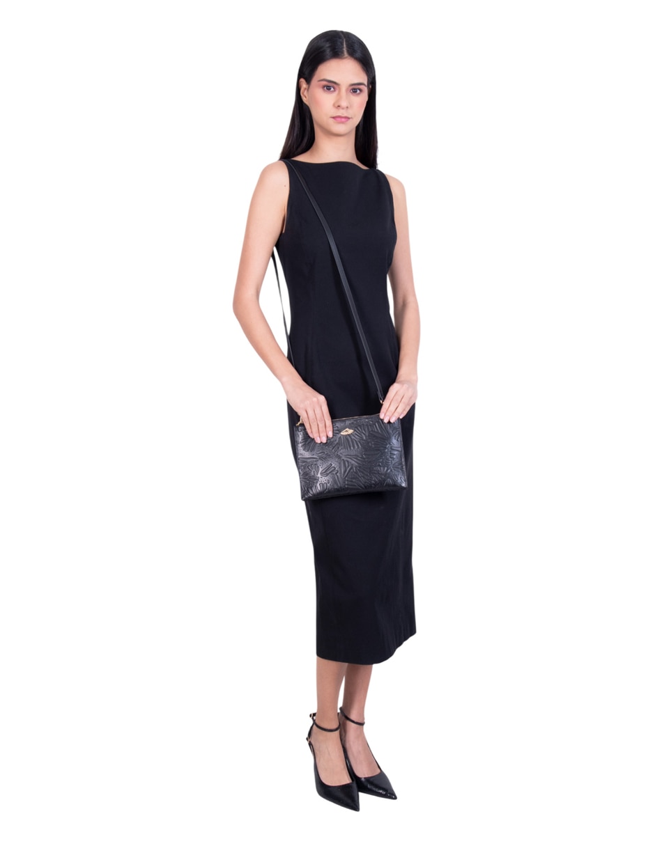 Bolsa crossbody Grabado Mariposa de piel para mujer