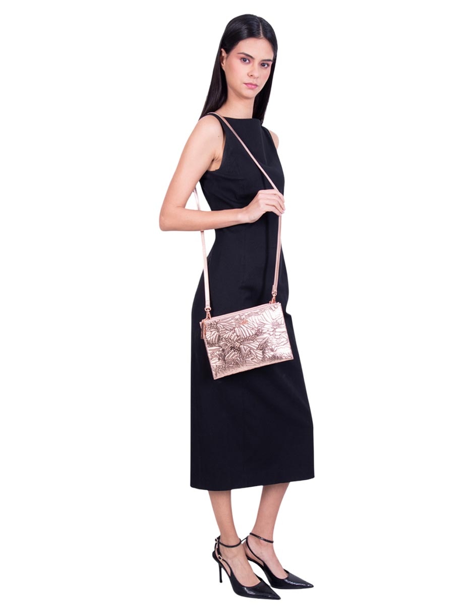 Backpack crossbody Pineda Covalin Grabado Mariposa de piel para mujer 2
