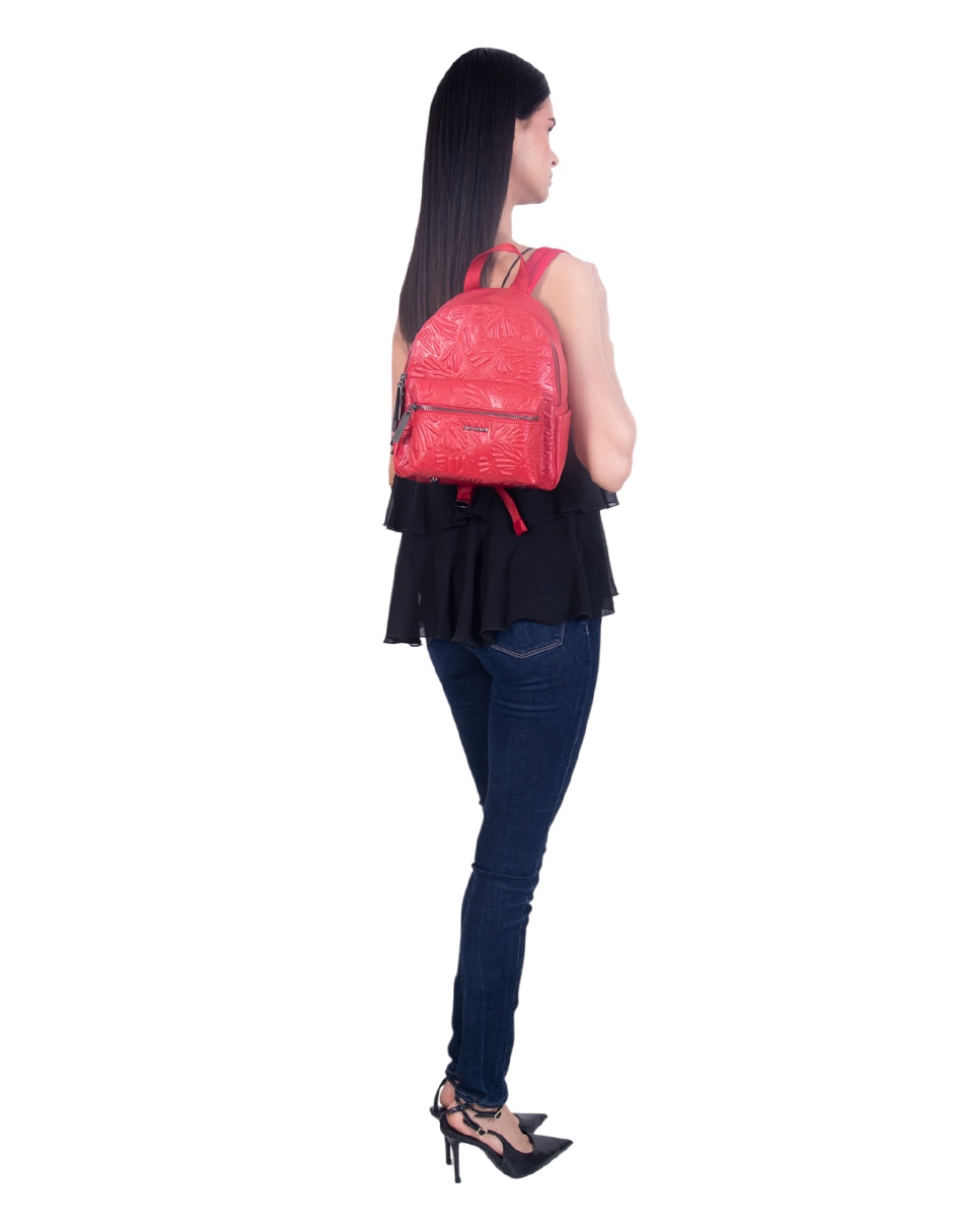 Backpack Grabado Mariposa de piel para mujer
