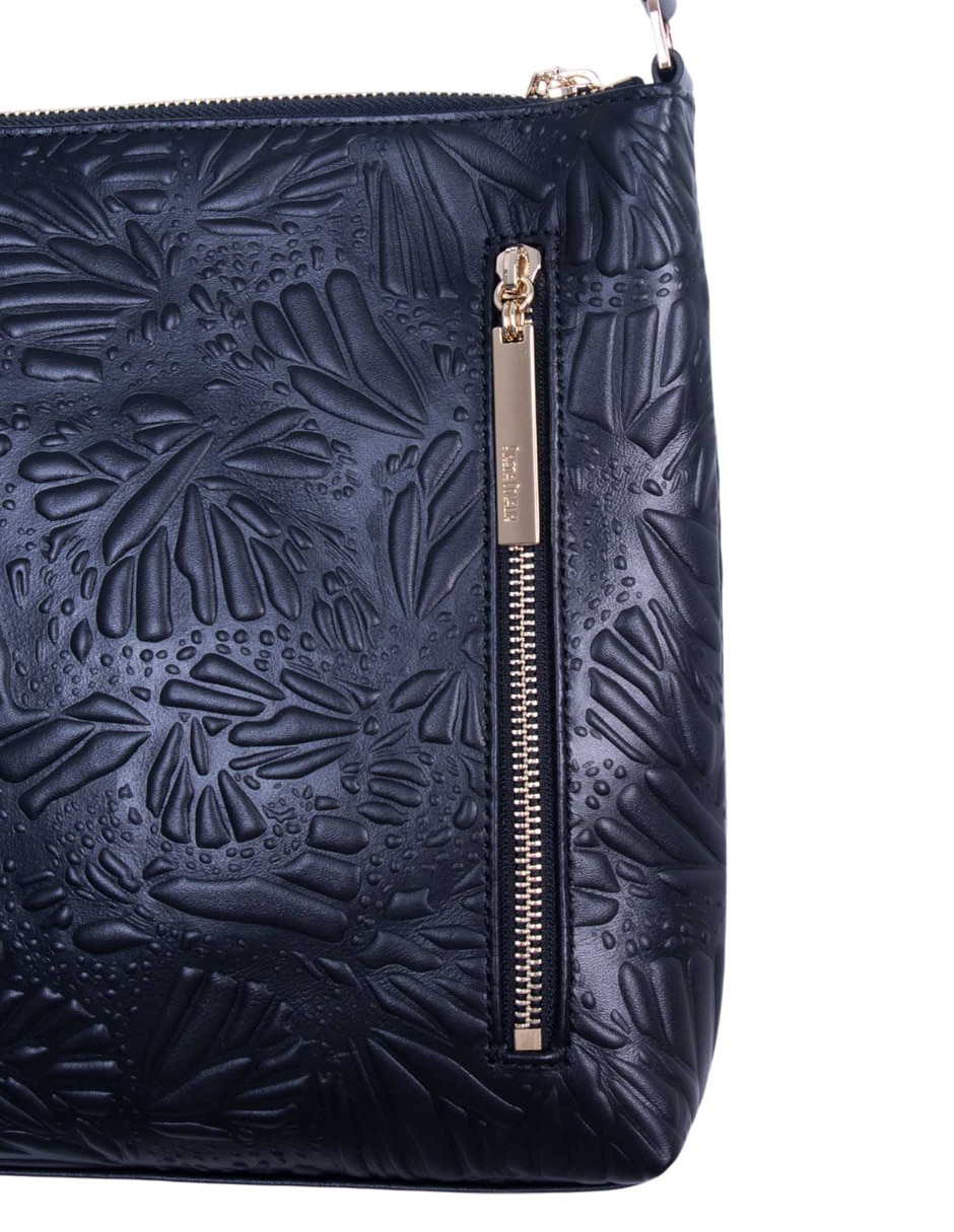 Bolsa messenger Grabado Mariposa de piel para mujer