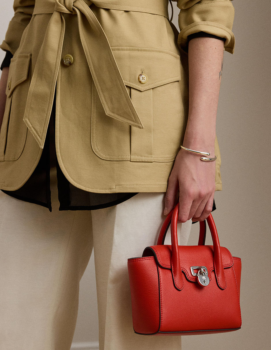 Bolsa satchel Lauren Ralph Lauren de piel para mujer