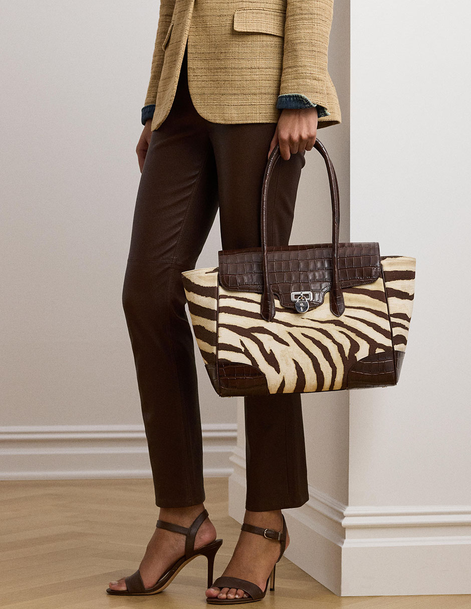 Bolsa satchel Lauren Ralph Lauren de piel para mujer