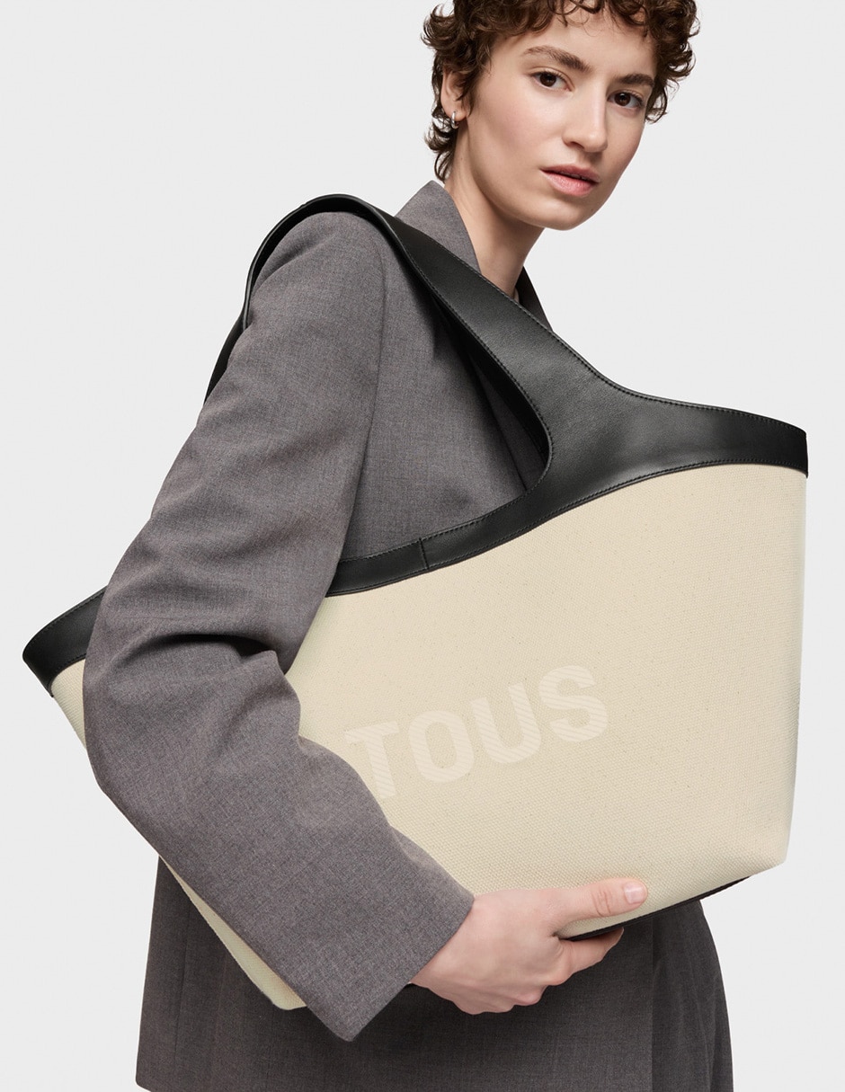 Bolsa shopper Tous Lirio Canvas para mujer 4