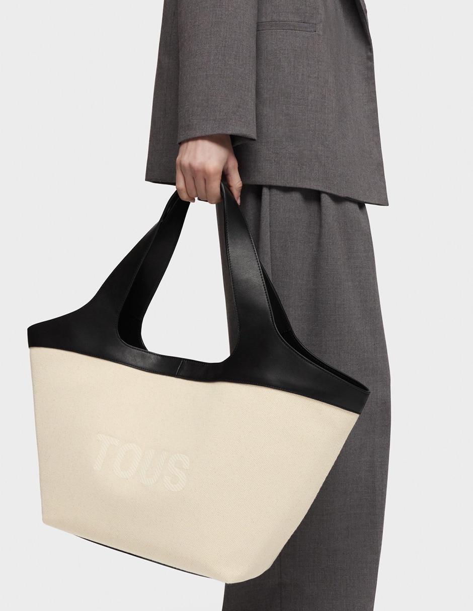 Bolsa shopper Tous Lirio Canvas para mujer 7