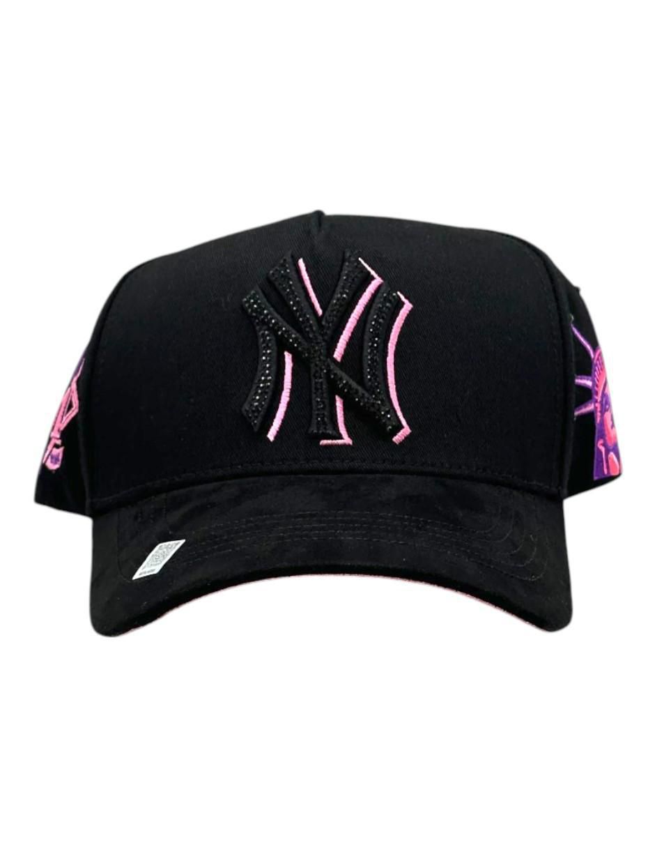Gorra visera curva snapback casual Ny Crystal Pink para hombre