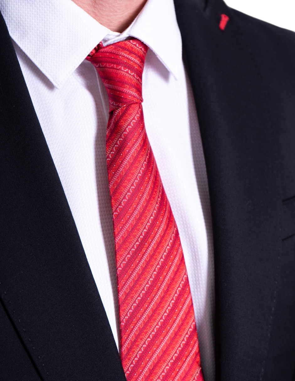 Corbata regular de seda estampado para hombre