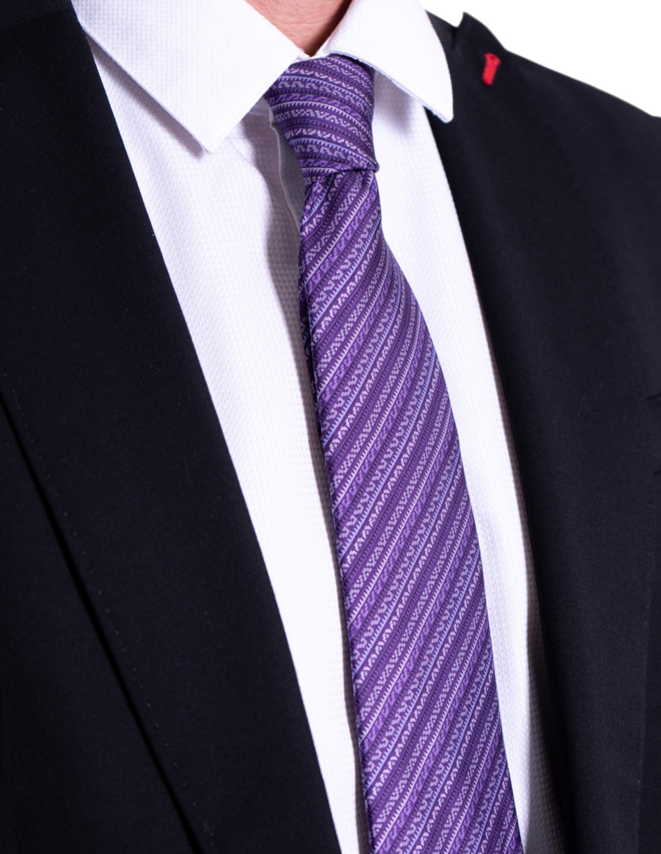 Corbata regular de seda estampado para hombre 4