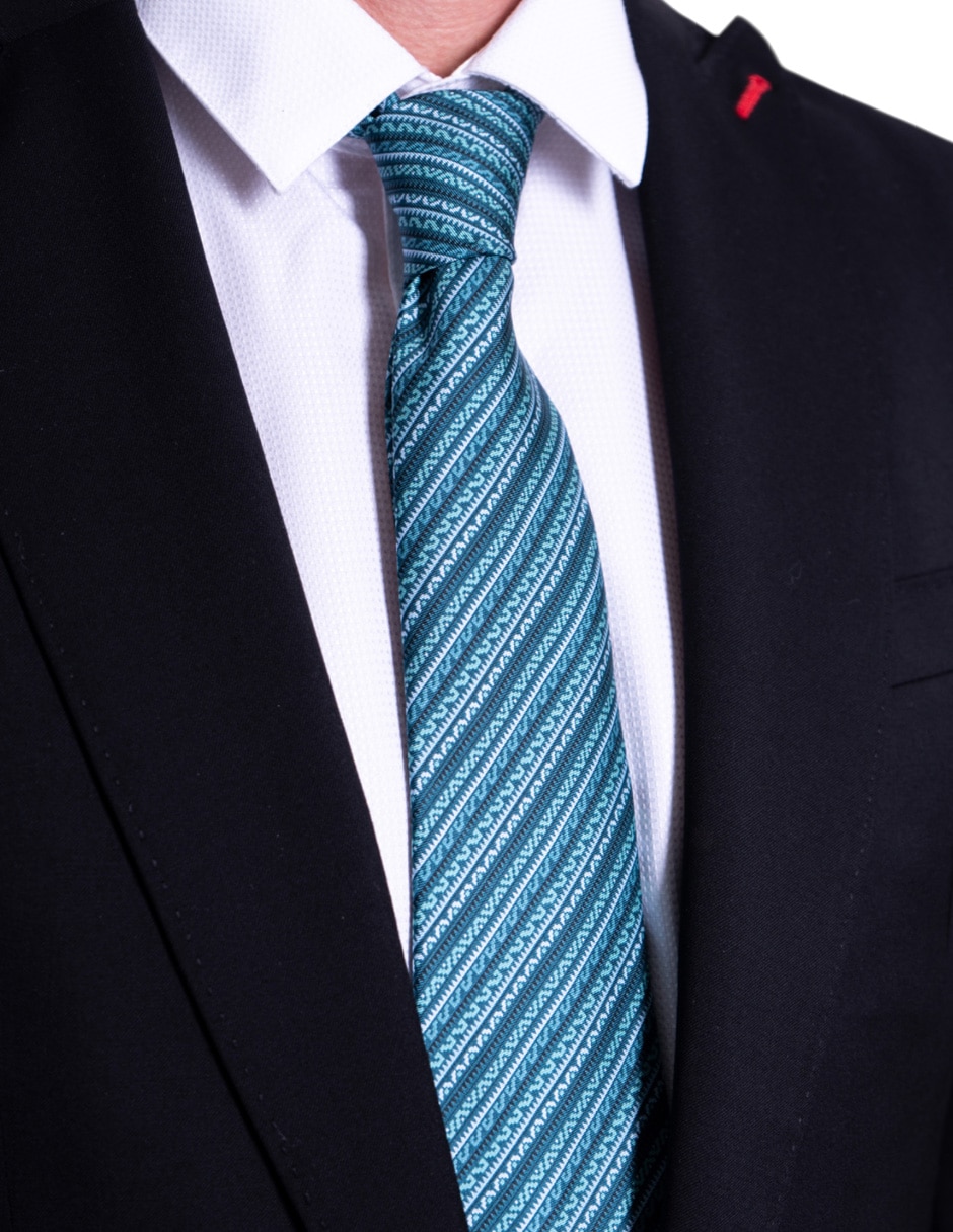 Corbata regular de seda estampado para hombre 2
