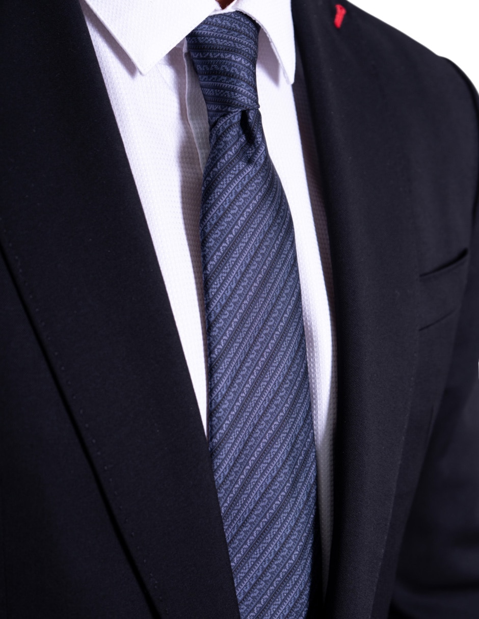 Corbata regular de seda estampado para hombre