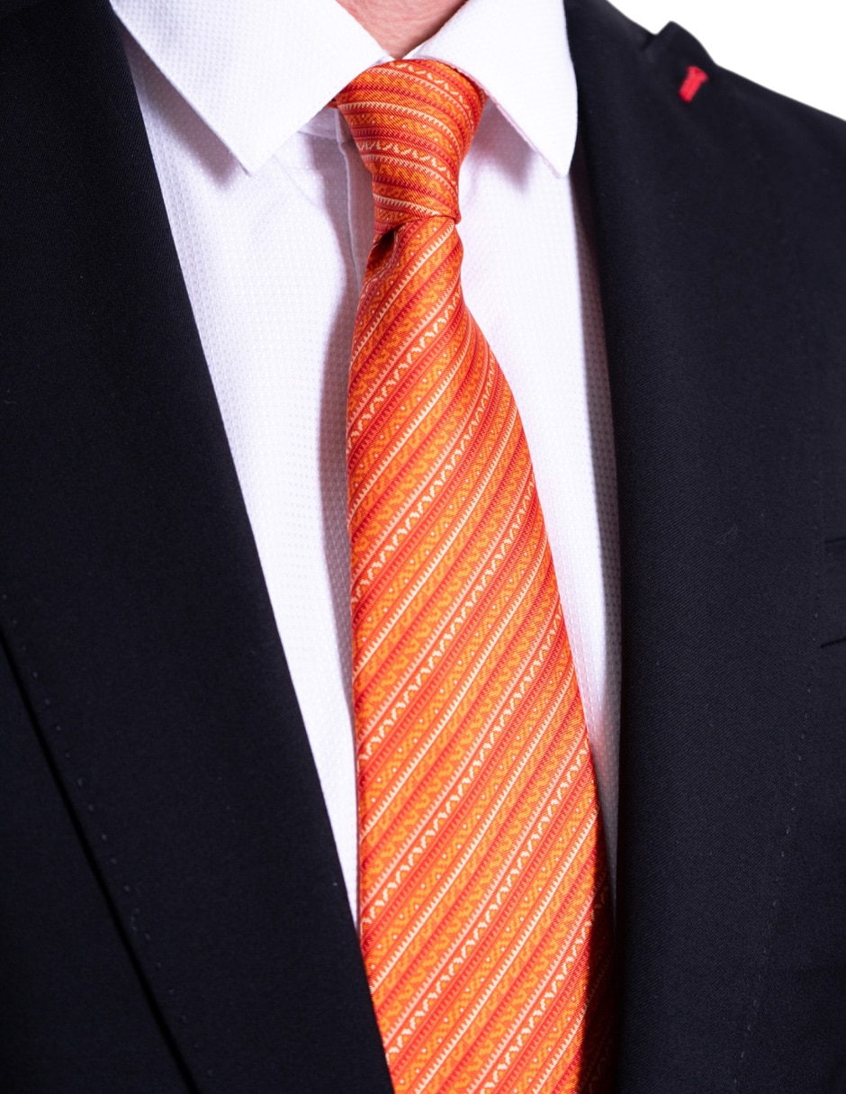 Corbata regular de seda estampado para hombre