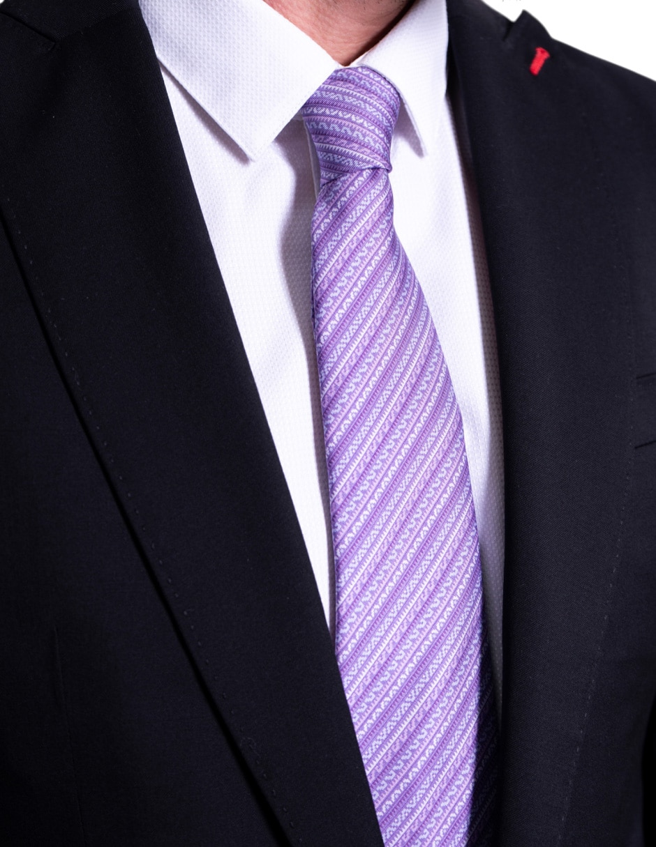Corbata regular de seda estampado para hombre