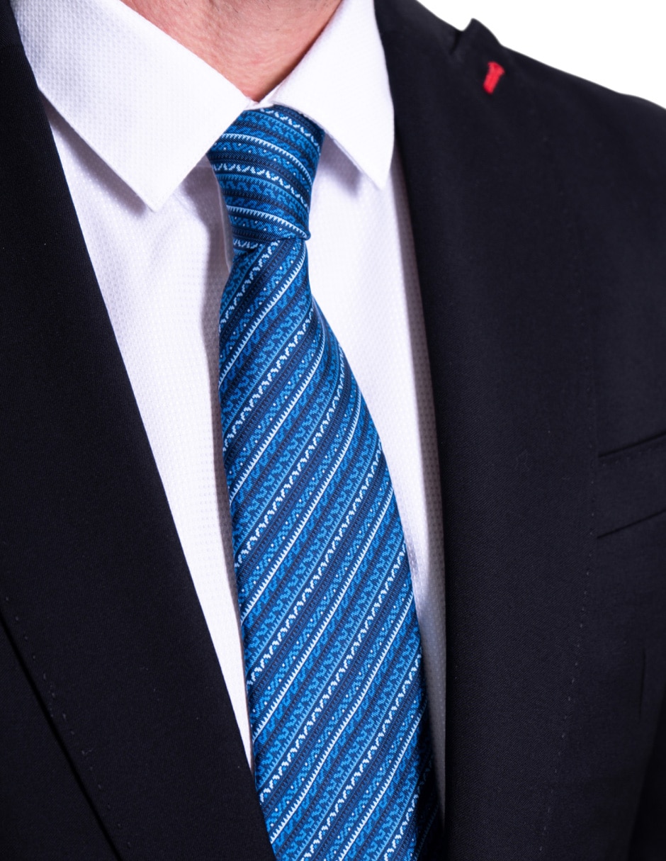 Corbata regular de seda estampado para hombre