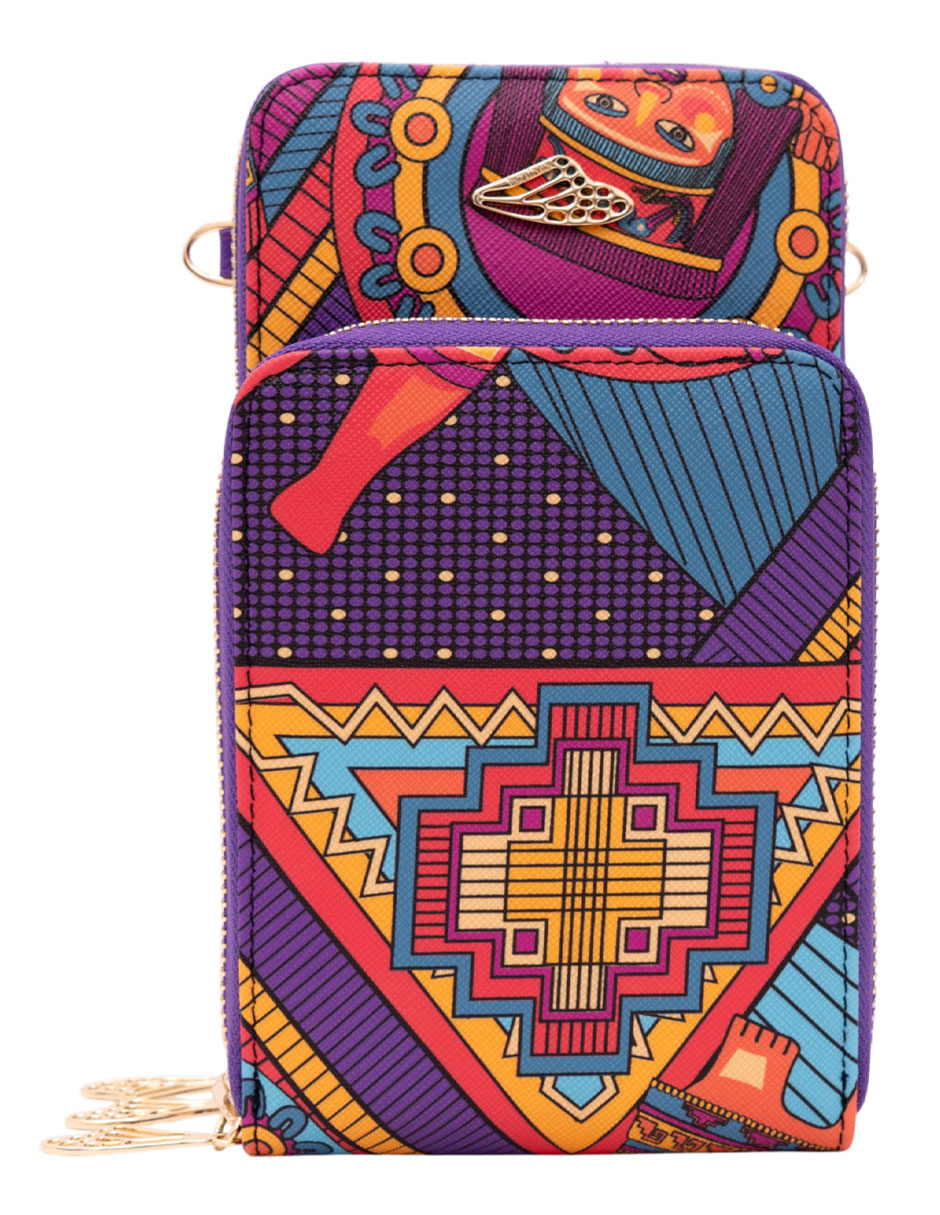 Bolsa crossbody Caritas Sonrientes De Veracruz de piel para mujer