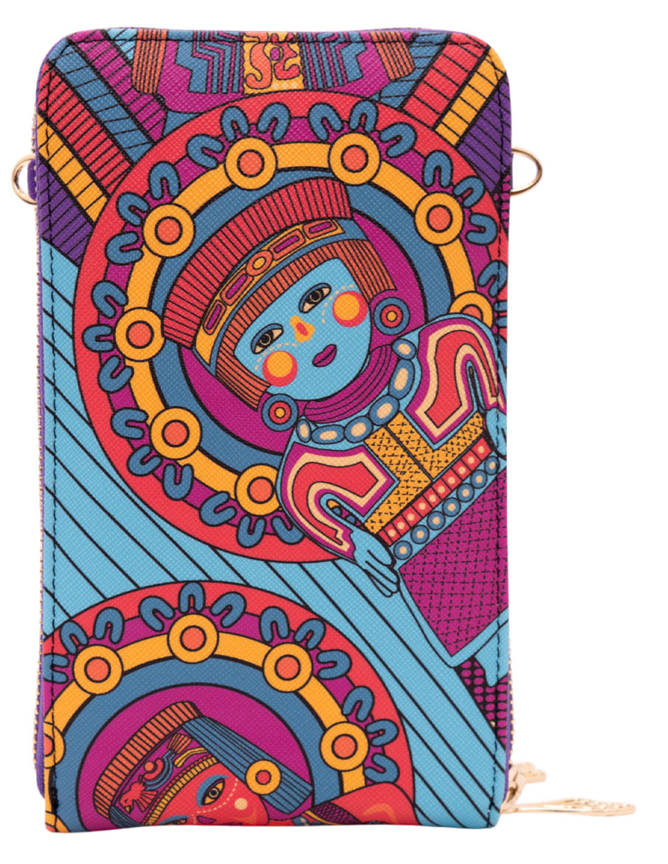Bolsa crossbody Caritas Sonrientes De Veracruz de piel para mujer