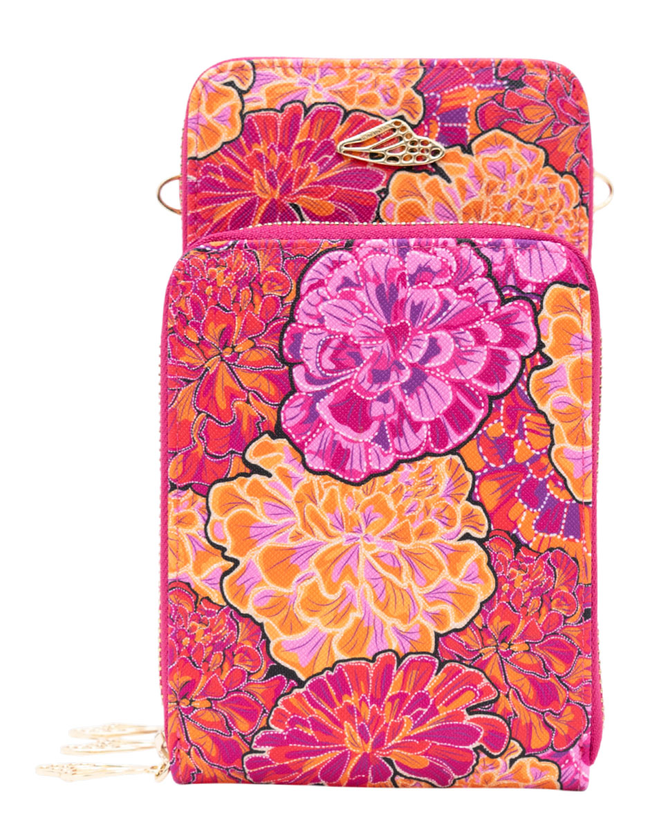 Bolsa crossbody Cempasúchil de piel para mujer