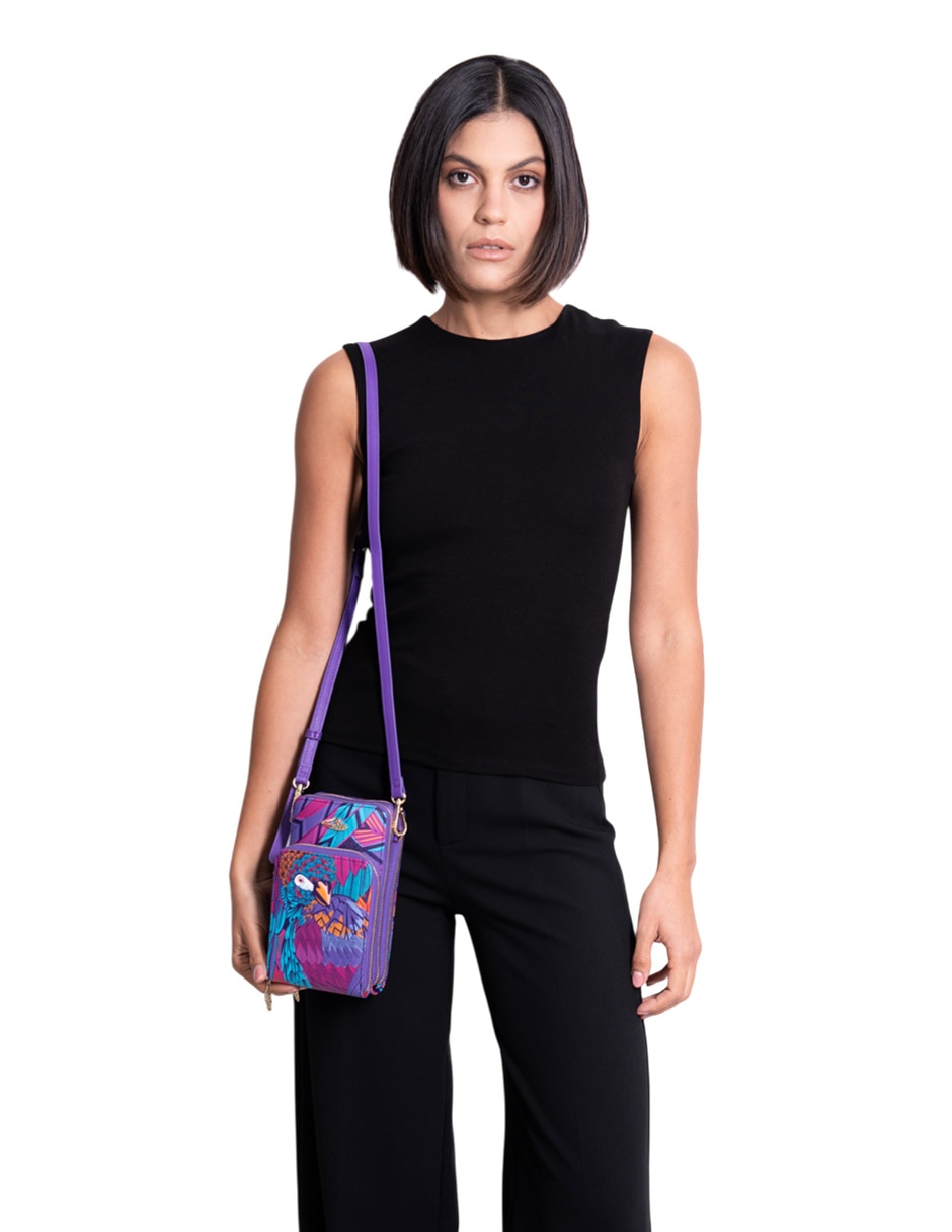 Bolsa crossbody Guacamaya de piel para mujer