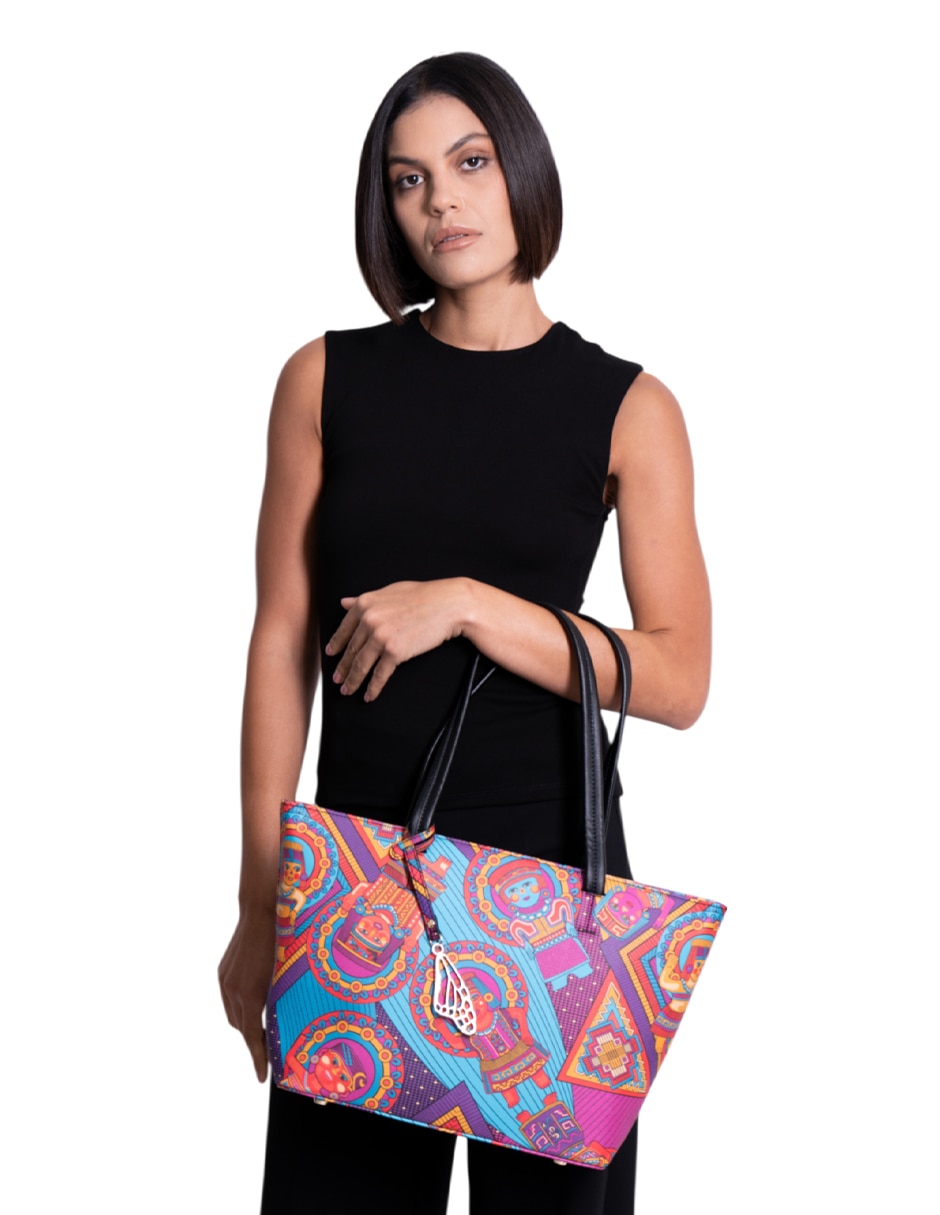 Bolsa tote Caritas Sonrientes De Veracruz para mujer 4