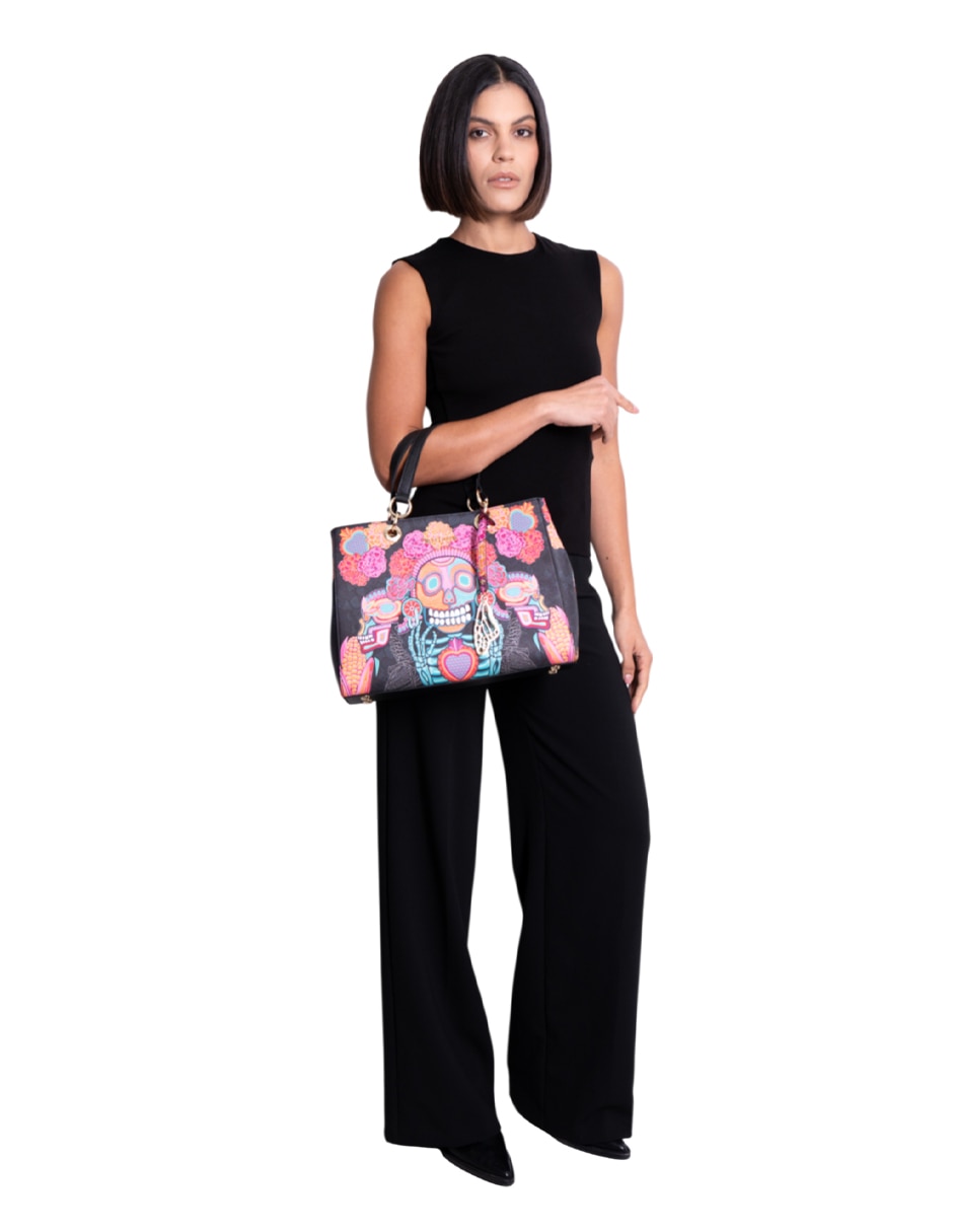 Bolsa satchel Día Muertos Catrina para mujer 3