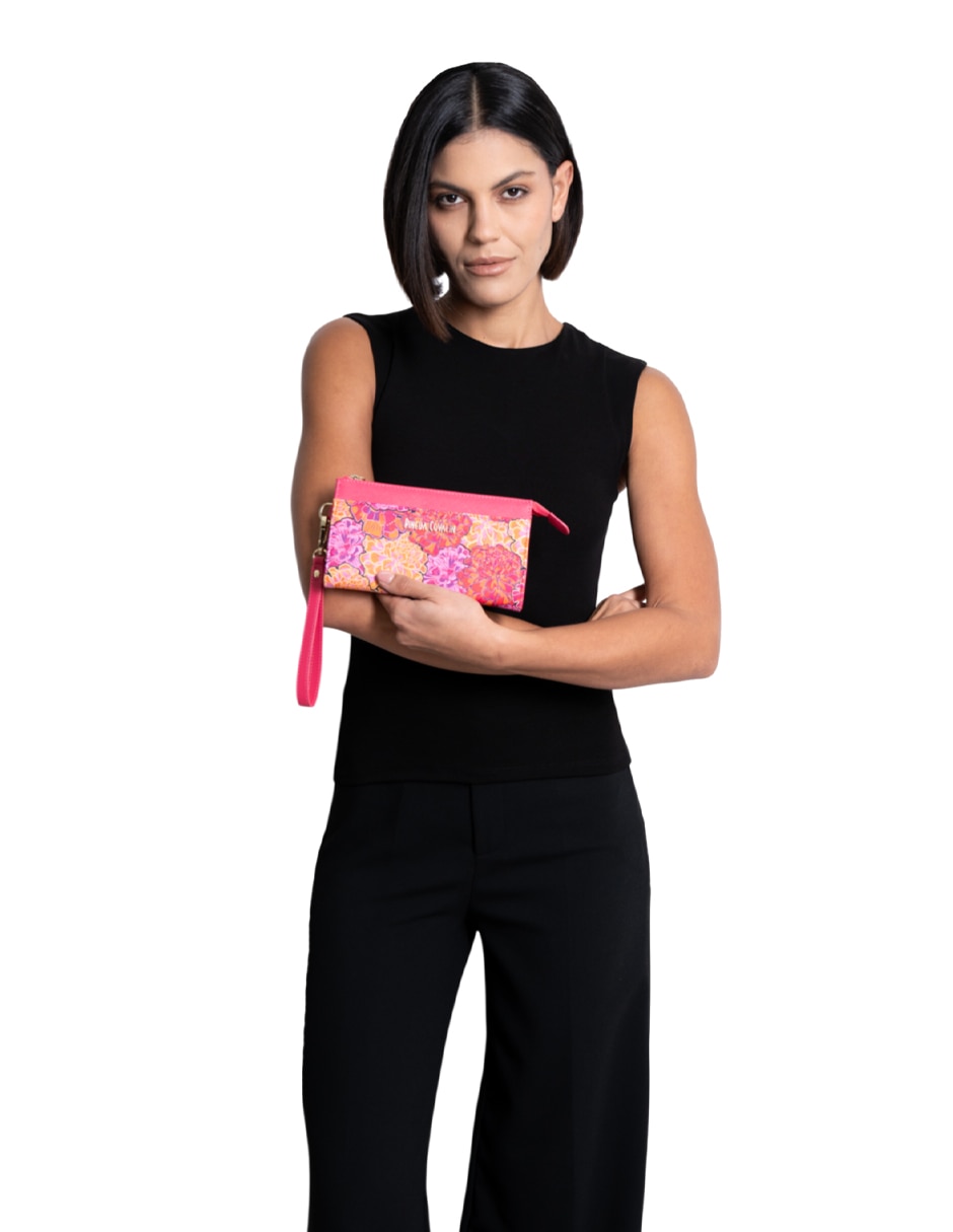 Bolsa wristlet Cempasúchil para mujer