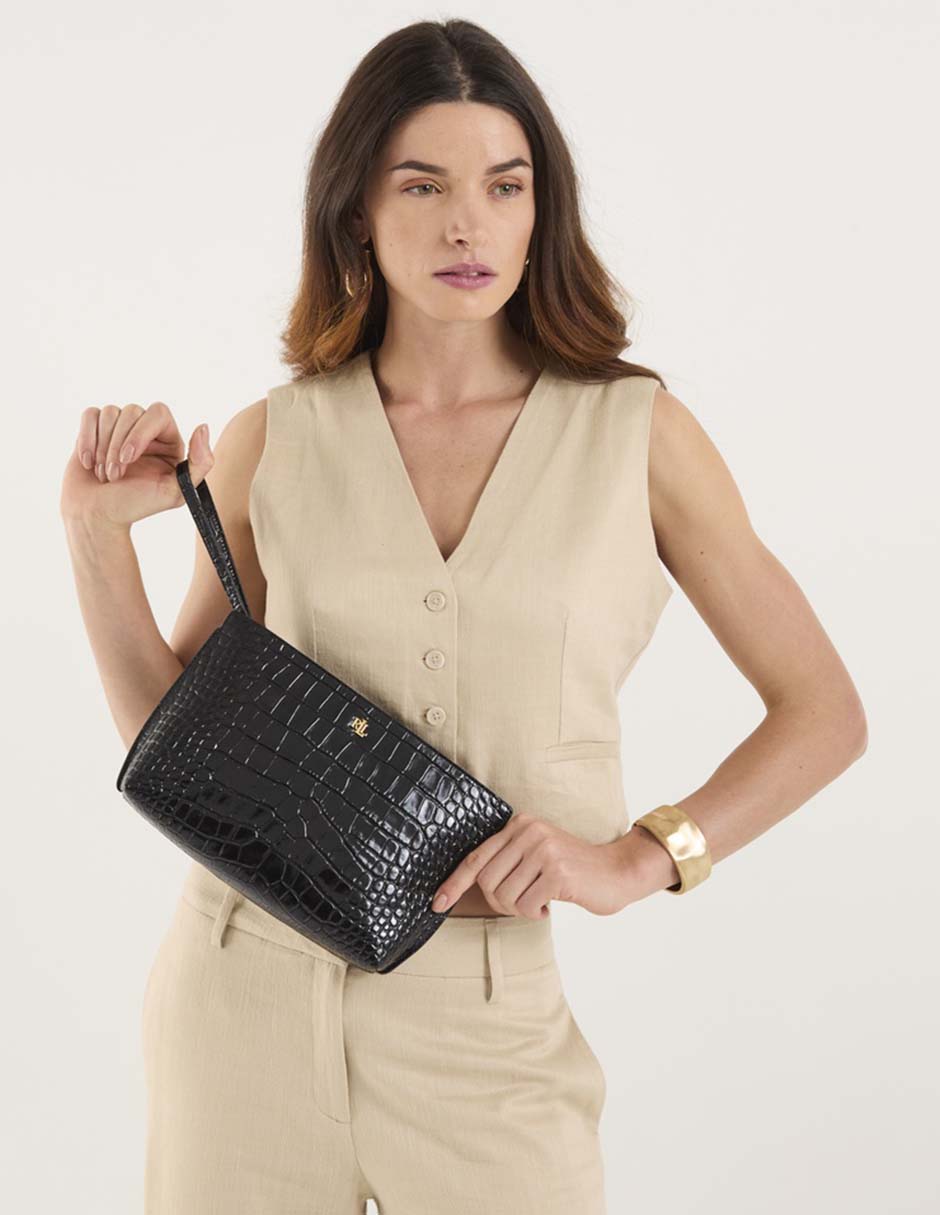 Bolsa wristlet de piel para mujer 2