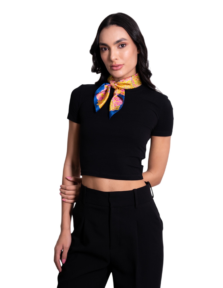 Mascada con estampado Gráfico de seda para mujer Mascada con estampado Gráfico de seda para mujer