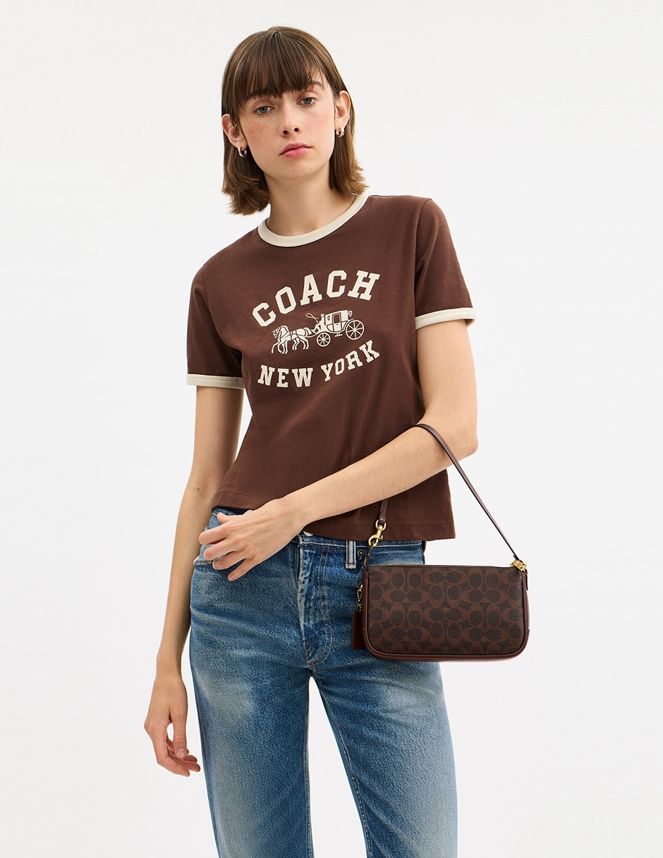 Bolsa shoulder Coach coated canvas signature para mujer
