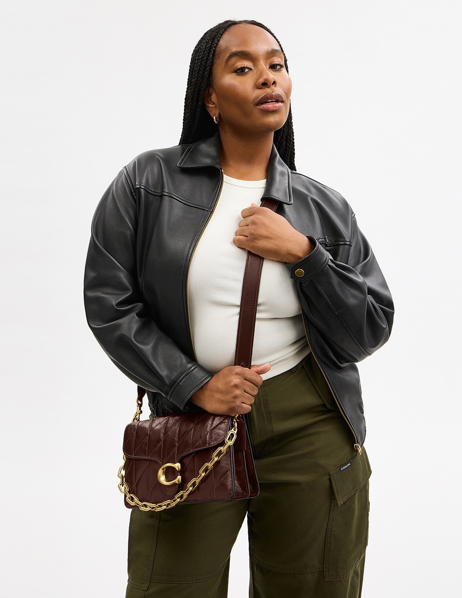 Bolsa shoulder Quilted Glazed Leather de piel para mujer